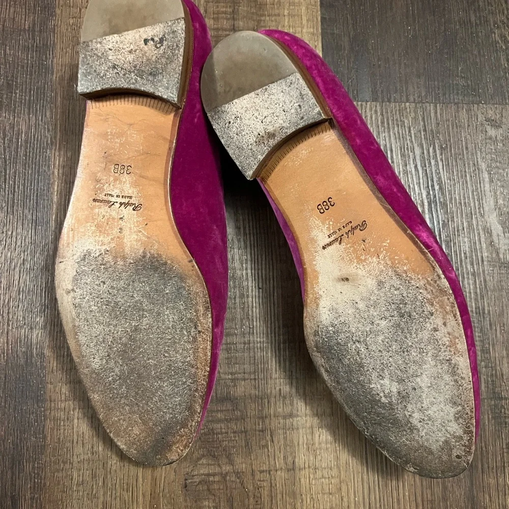 Ralph Lauren Purple Label Alonzo Embroidered Velvet Loafers- Summer Berry- 8 - Picture 6 of 10